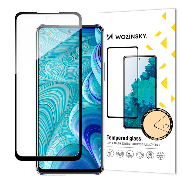 9H fuldskærms hærdet glas Infinix Hot 11S NFC med rammekasse venlig sort