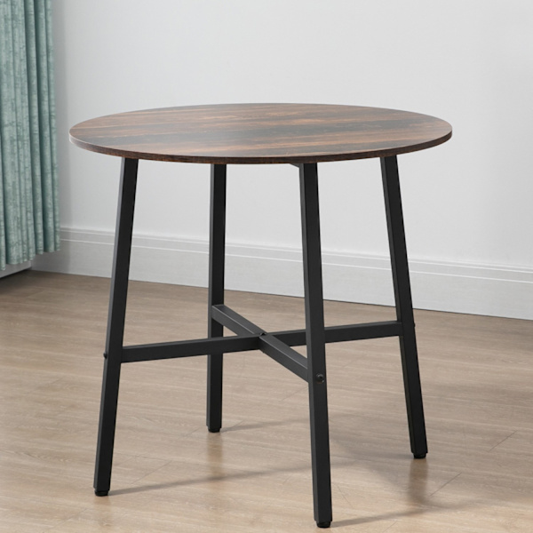 Spisebord, køkkenbord til 4 personer, stuebord til spisestue, køkken, stål, brun, 80 x 80 x 76 cm