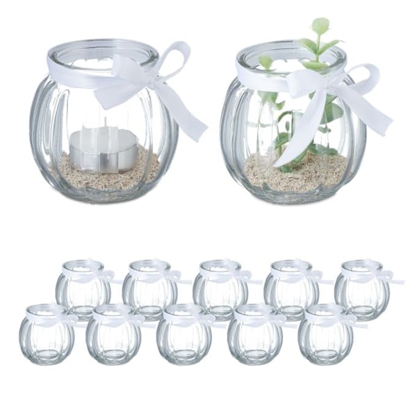 Transparent vindljus uppsättning om 12