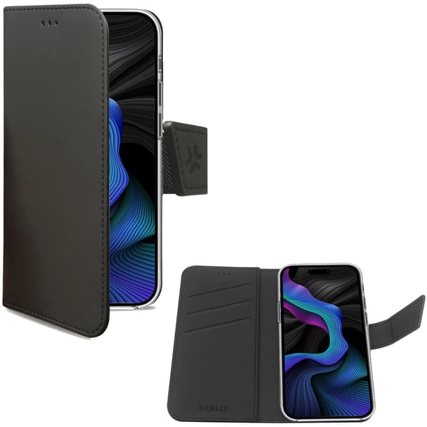 Wally Wallet Case iPhone 15 Svart