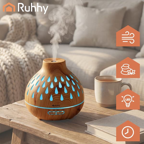 Aromdiffusor Luftfuktare 400ml med LED-ljus