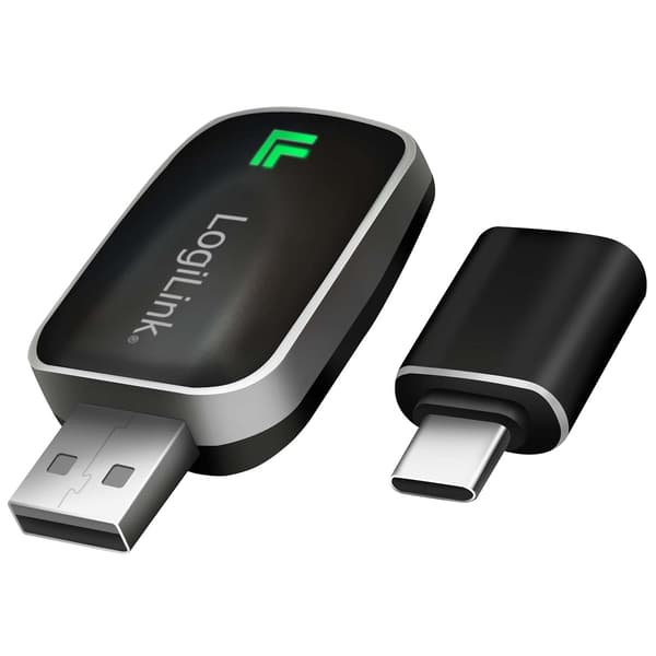 LogiLink trådlös CarPlay- och Android Auto-adapter, Bluetooth 5.0, svart