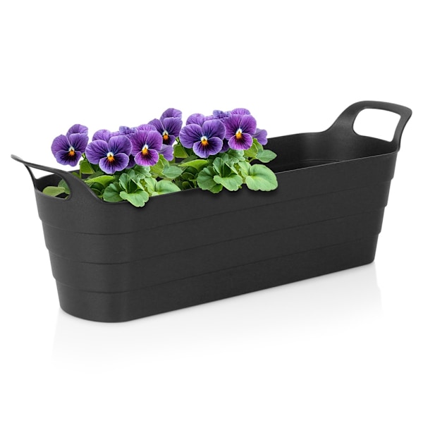 Havekrukke af plast, sort, aflang, 44,5 cm