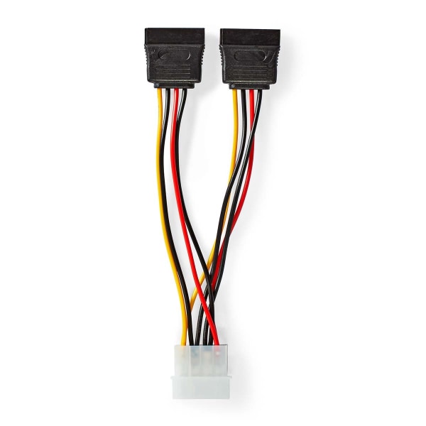 Sisäinen Virtakaapeli | Molex uros | 2x SATA 15-Pin naaras | Kullattu | 0.15 m | Pyöreä | PVC | Monivärinen | Laatikko