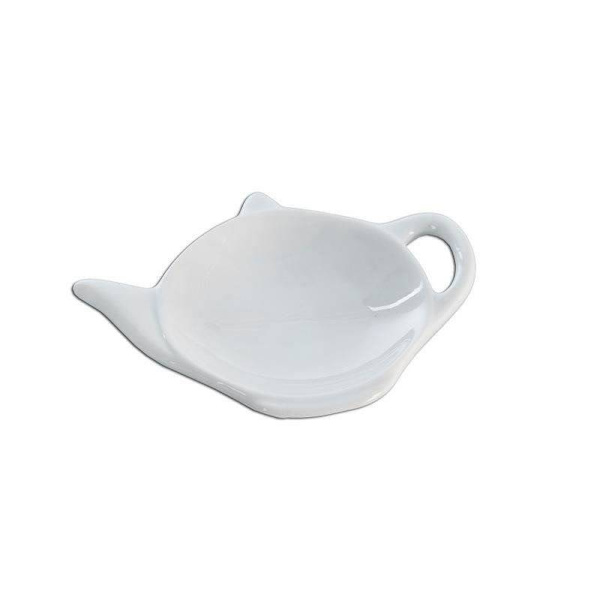 Elegant underkop i form af en tekande, hvidt porcelæn, stilfuldt look