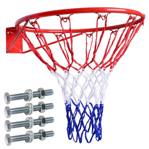 Basketballkurv med net, stål, 45 cm diameter