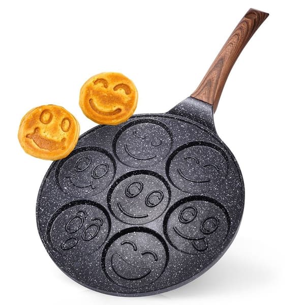 Granitstekpanna 26 cm med 7 ansiktsformade hål