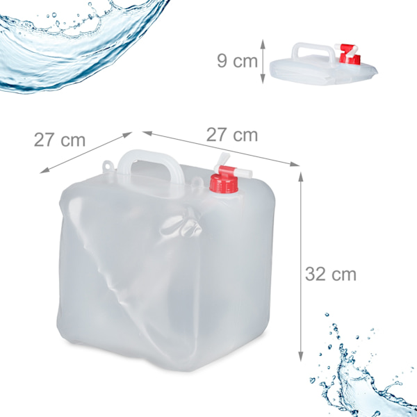Hopfällbar vattenkanister Set med 4 stycken 20 l