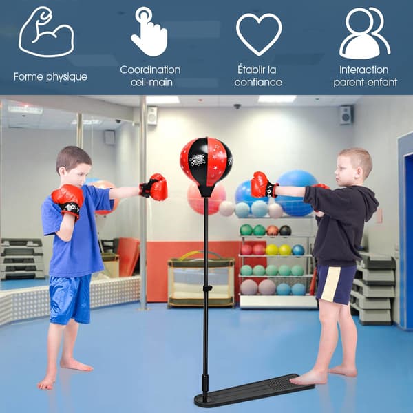 Barnboxningsbollset – Justerbar 85-130 cm, Handskar, Pump