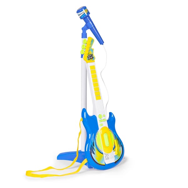 Elektrisk guitar mikrofon stativ sæt til børn mp3 - blå