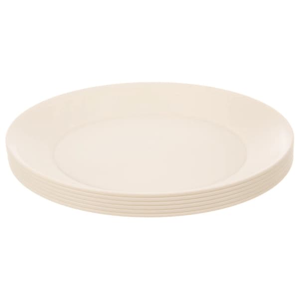 Plastdesserttallrikar, gräddfärgade, 20,5 cm, set om 6