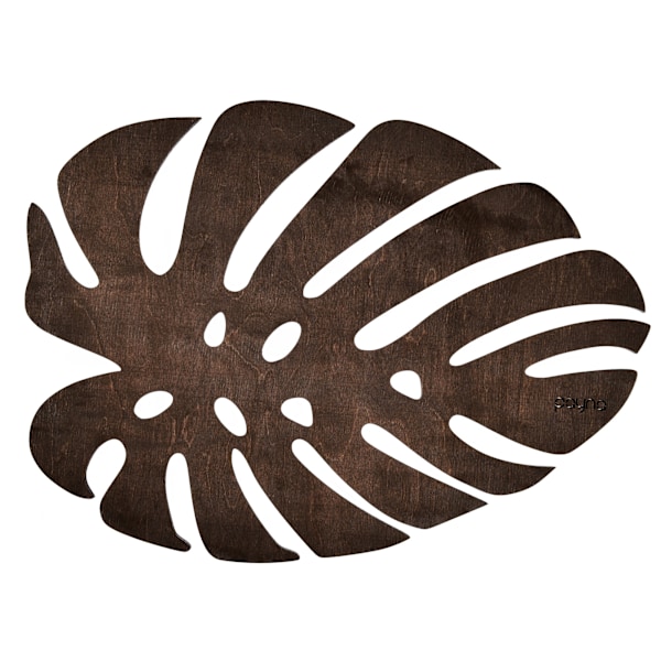 Bordmåttesæt af træ (6 stykker) Monstera - Wenge