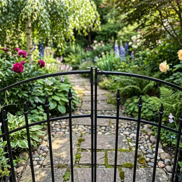 Rosenlysthus med dobbelt låge – Sort metal espalier til haven