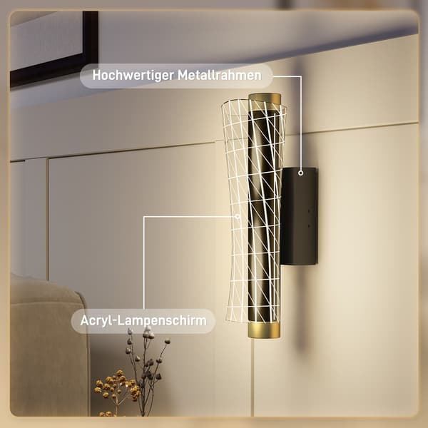 Vägglampset, geometrisk design, 3 ljusfärger, 9W LED