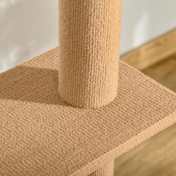 Højdejusterbar Kradsestolpe Klatretræ Til Katte, Legetræ, Lysebrun, 43X27X228-260Cm