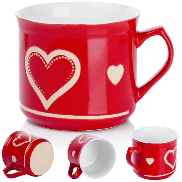 Stort keramikkrus med hank til kaffe og te