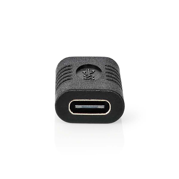USB-C™ Adapter | USB 3.2 Gen 2 | USB-C™ Hona | USB-C™ Hona | 4K@60Hz | 10 Gbps | Rund | Nickelplaterad | Svart | Kuvert