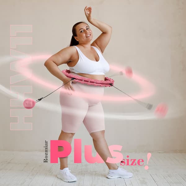 Plus Size Weighted Hula Hoop, ljusrosa