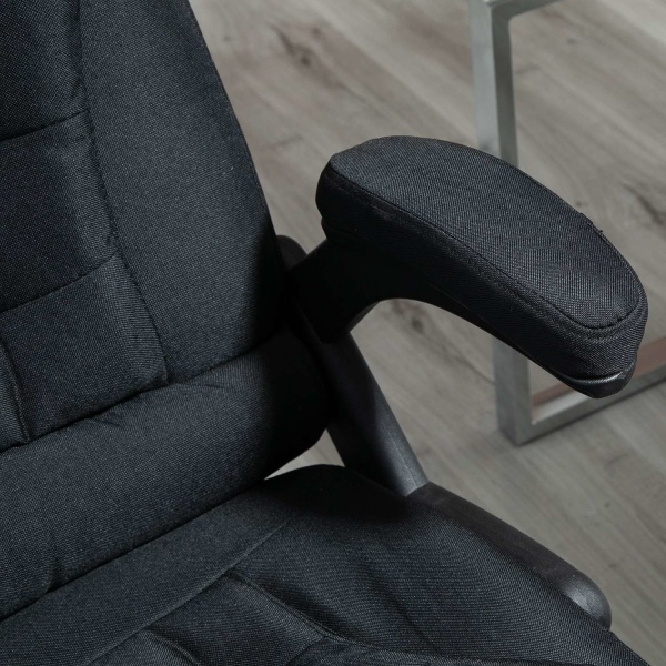 Kontorstol Højdejusterbar Skrivebordsstol Ergonomisk Skum Pp Plast Hørlignende Polyester Sort 65 X 72 X 100-120 Cm