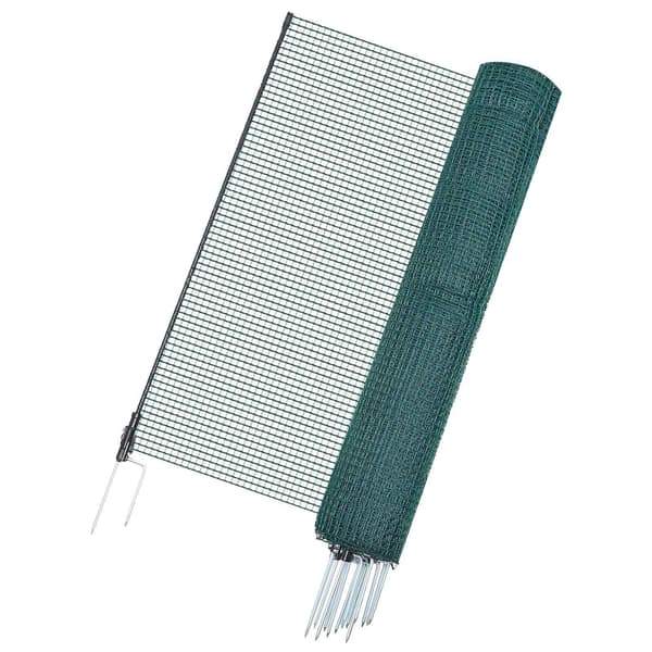 Midlertidigt hegn med stolper, 0,9 x 15 m plastiknet