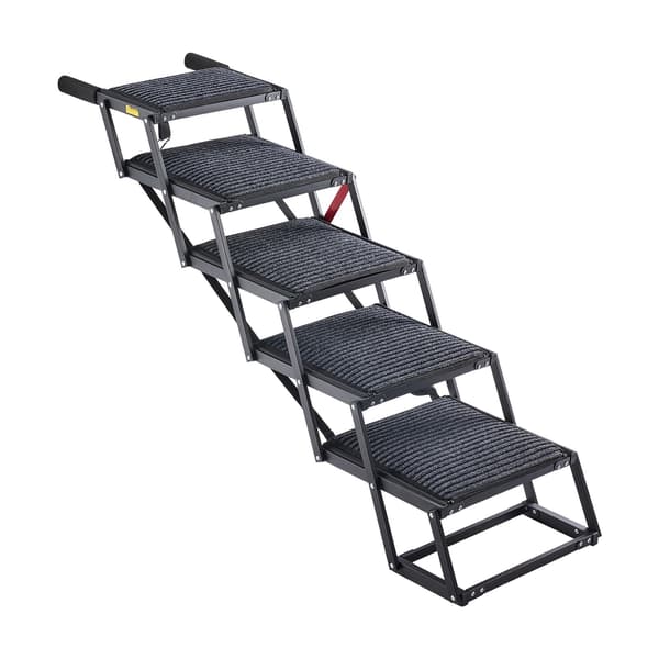 Hundetrappe til bil, 5-trins foldbar skridsikker, 200 lb