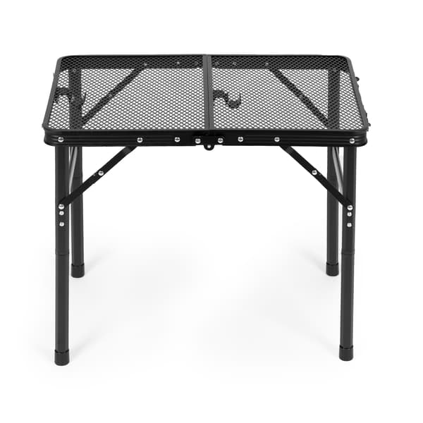 Hopfällbart campingbord 60x40 cm, aluminium, svart