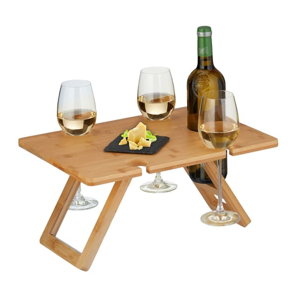 Fyrkantigt picknickvinbord i bambu