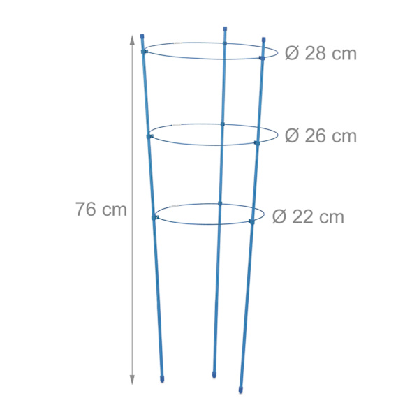 Kasvituki 76 cm sininen, 6 kpl sarja