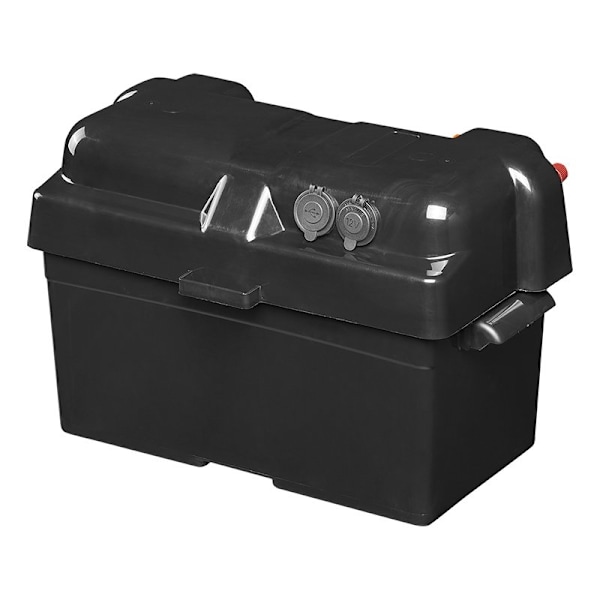 Batterilåda 35x18x20cm 2x USB - 1x 12V uttag - Voltmeter