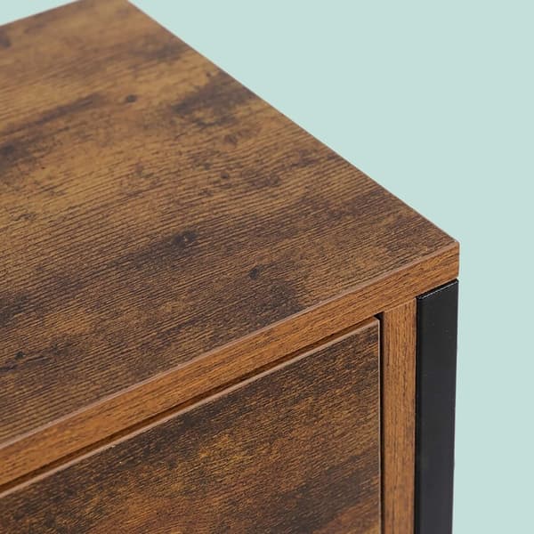 Sidebord med skuffe og hylde – industriel trælook