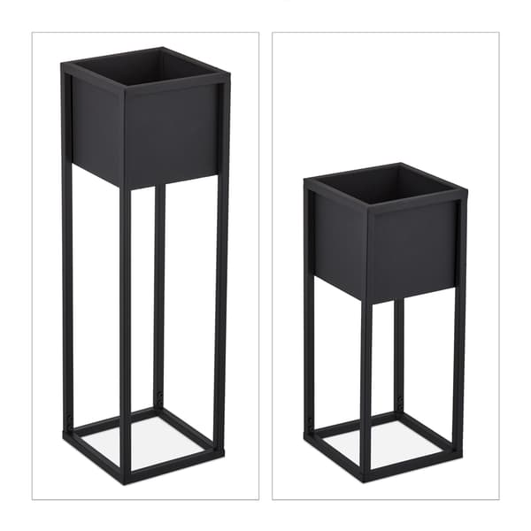 Blomstativ i metall - 2 st i svart
