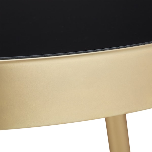 Rundt sidebord sort-guld
