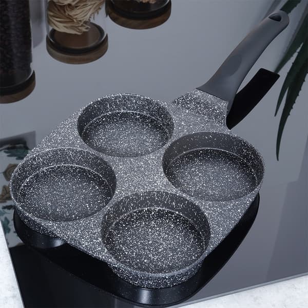 Granit äggpanna 4 hål BLACK LINE 19 cm