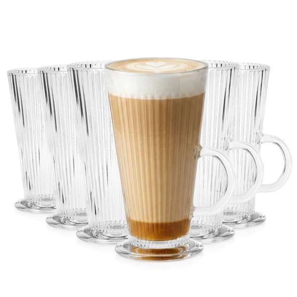 Latte-lasisetti, 270 ml, uurrettu lasi, 6 kpl