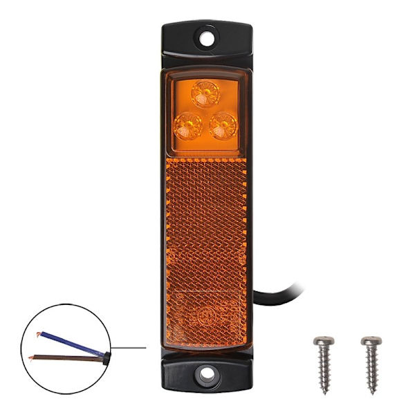 Sivuvalaisin 12/24V keltainen 126x30mm LED