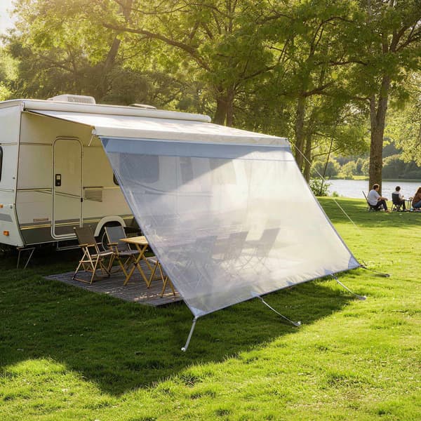 Solskyddsnät för husbilsmarkis, 2 x 3,3 m nät, passar 3,5 m