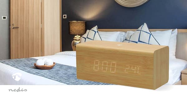 Digital vækkeurradio med LED-display og USB-C