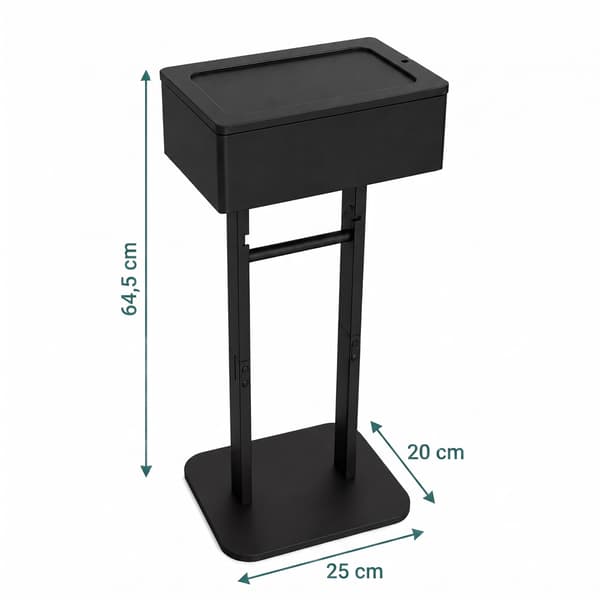 Toiletpapirholder med opbevaringshylde – sort bambus