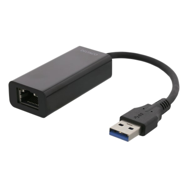 Deltaco-sovitin USB-A 3.0 verkkosovittimeen - musta musta