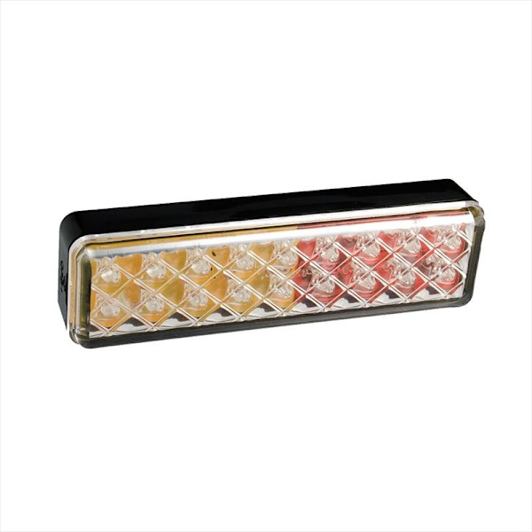 Takavalo 12/24V 3 toimintoa 135x38mm LED pidikkeellä musta läpipainopakkauksessa