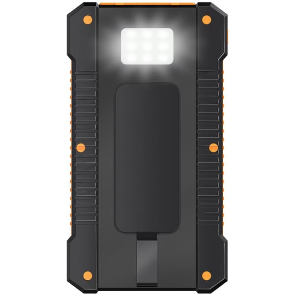 PowerBank 6.000 mAh 10W Solcelle Sort/Orange