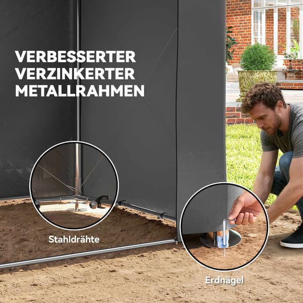 Vattentätt utomhusskydd, 2,5x1,8m, rulldörr