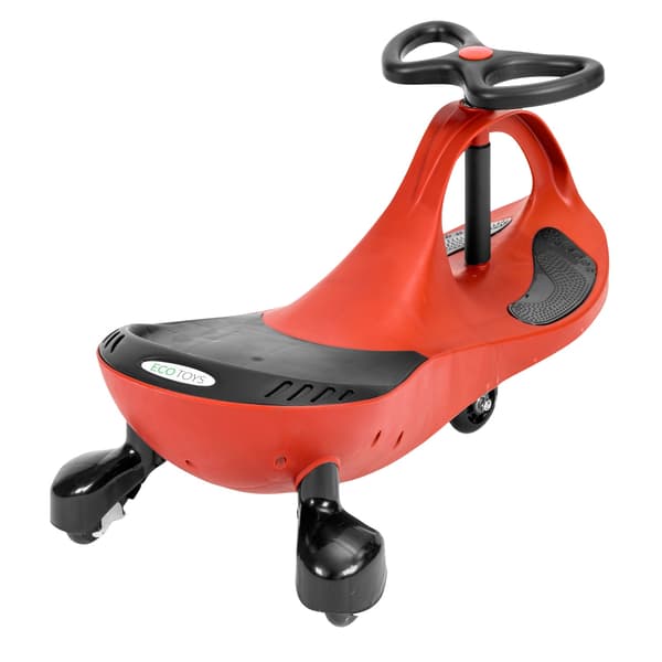 Vridle bil ride-on legetøj LED hjul røde ECOTOYS