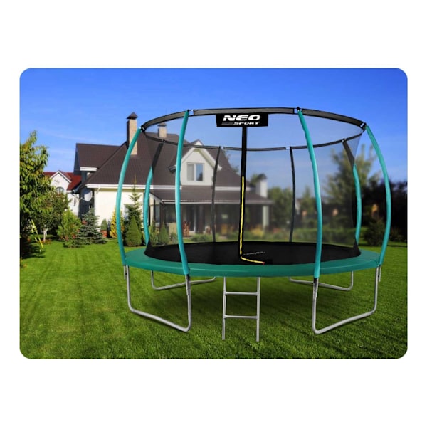 Profiltrampolin 12ft/374cm med inre skyddsnät från Neo-Sport