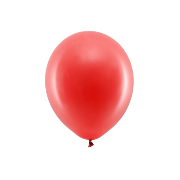 Regnbueballoner 30 cm pastel, rød (1 pkt / 100 stk.)