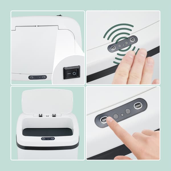 Stor stålkøkkenspand med automatisk sensor