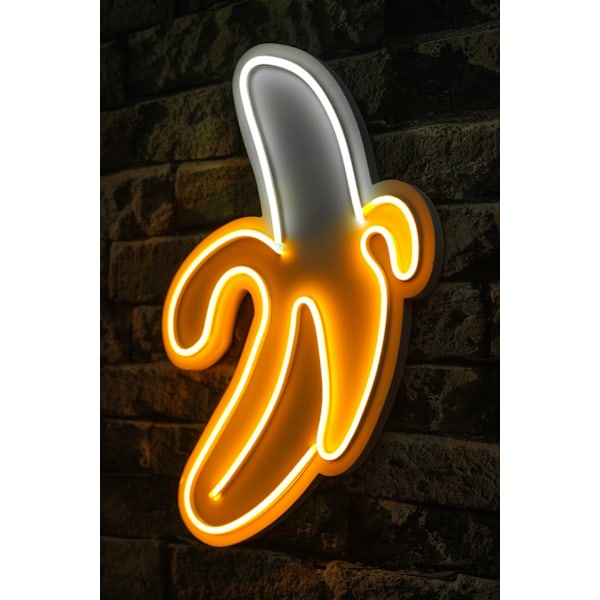 Dekorativ Plast Led Belysning Banan - Gul Hvid