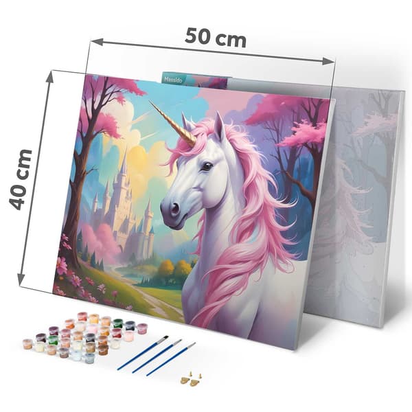 Maleri efter tal 40x50 cm Massido Unicorn