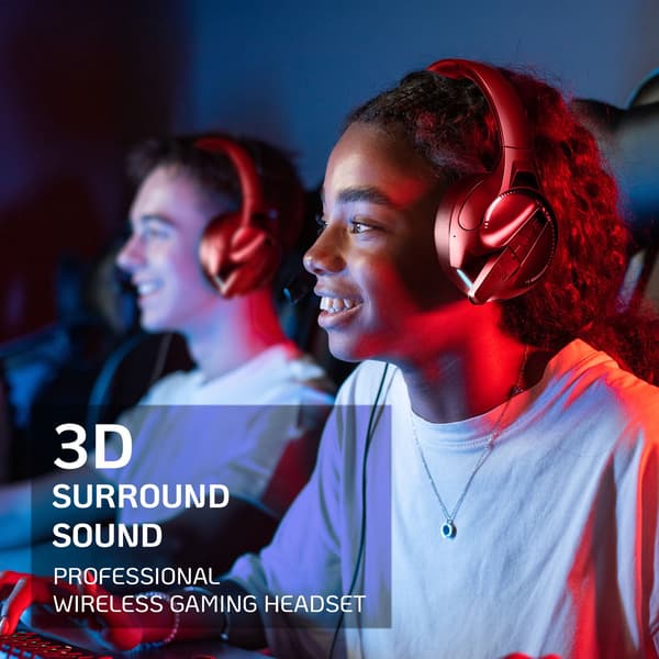Trådløst gamingheadset, Bluetooth 6.0, sort, 50 timers batterilevetid