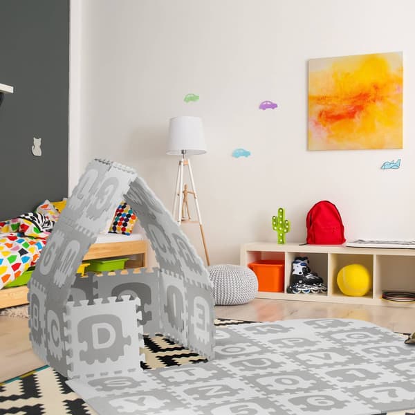 Pusselmatta med ABC och siffror